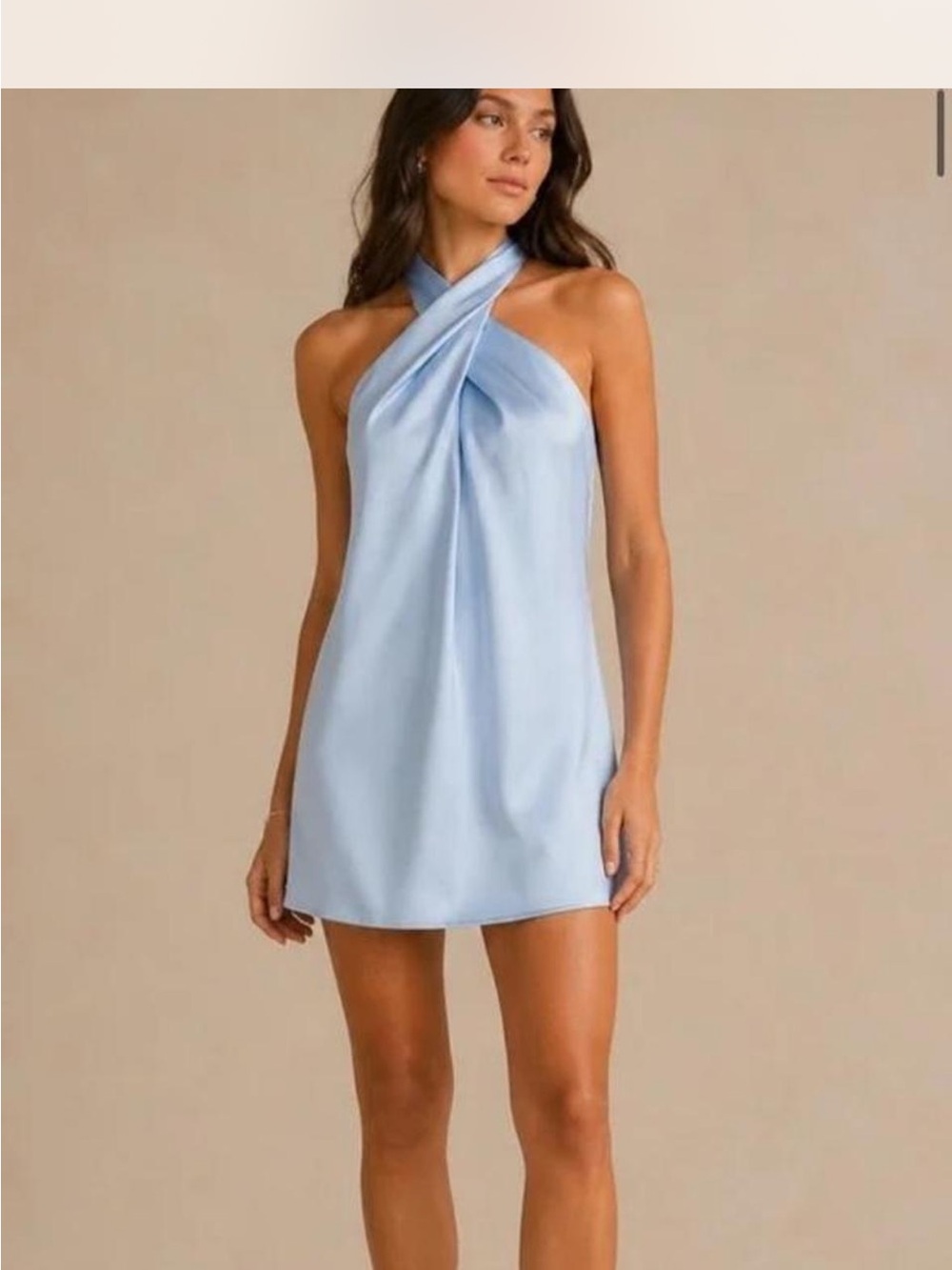 Show Me Your MuMu Light Blue Halter Mini Dress